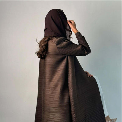 Cardigan Djellaba Étnico con Pliegues y Estampado - Capa Clásica de Moda - Image 34