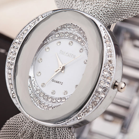 Reloj de Moda para Mujer con Malla Dorada y Plateada - Image 3