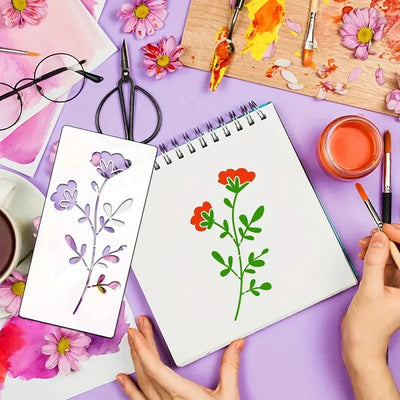 Plantilla de Pintura con Spray para Flores Silvestres - Image 28