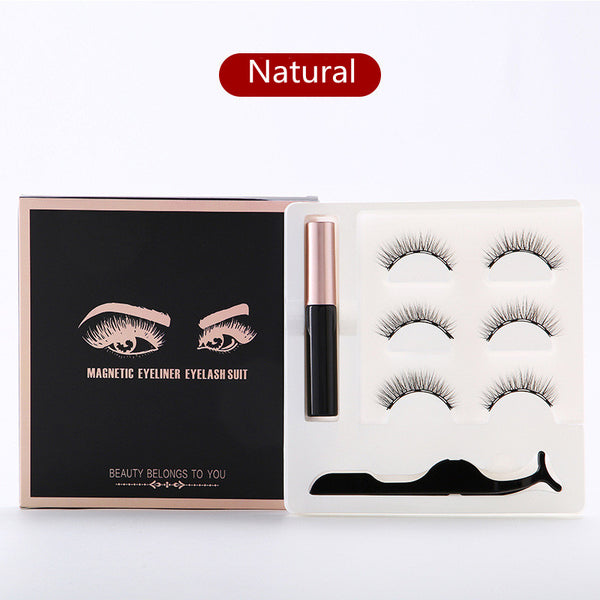 Set de Pestañas Magnéticas con Delineador Magnético - Efecto Natural y Voluminoso