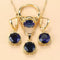 Juego de Joyería Tres Piezas con Zirconia Redonda - Anillo, Collar y Aretes