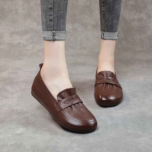 Zapatos de Cuero Retro para Mujer con Suela Flexible - Image 9