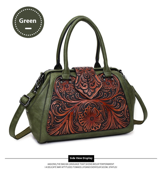 Bolso de Cuero Artesanal Tallado para Mujer con Diseño Asimétrico - Image 31