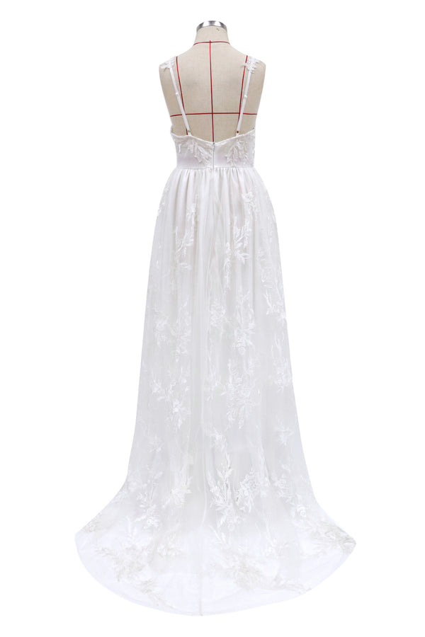 Vestido de Novia Elegante con Tirantes Sexy para Ceremonia y Recepción