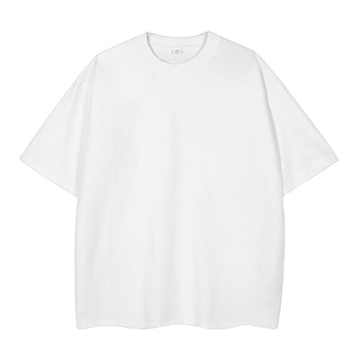 Moss green short-sleeve cotton t-shirt with a crew neck and a relaxed, oversized fit. - Image 4
