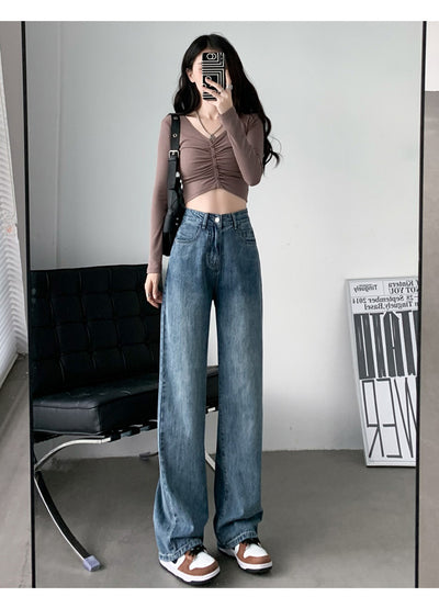 Jeans Acampanados de Talle Alto para Mujer Talla Grande con Efecto Drapeado - Image 7