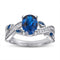 Anillo de Diamante Simulado en Zafiro para Mujer
