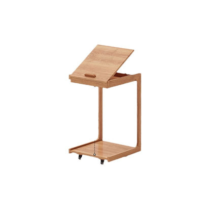 Mesa Auxiliar de Madera Maciza con Almacenamiento Removible - Image 5