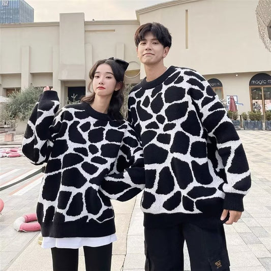 Suéter Térmico de Pareja Estampado Zebra - Abrigo Casual Holgado Invierno - Image 2