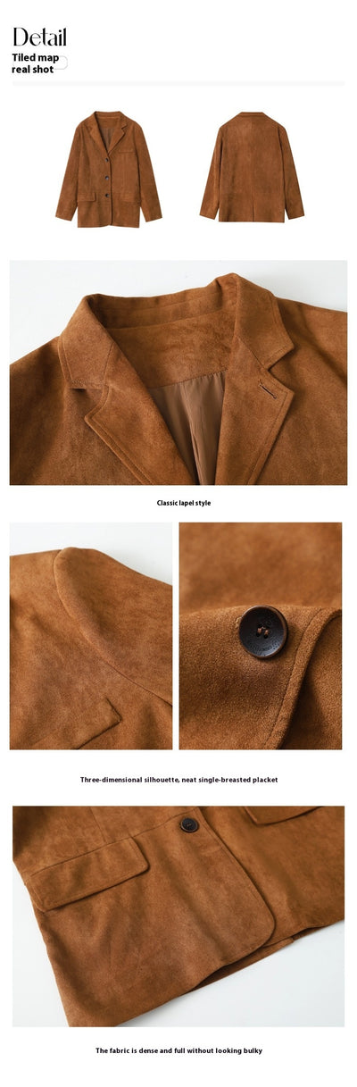 Blazer Suelto Estilo Vintage en Gamuza Sintética - Image 27