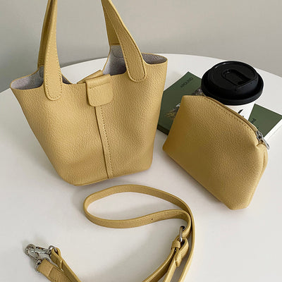 Bolso de Cuero Suave con Patrón Lychee - Diseño Minimalista y Casual - Image 4