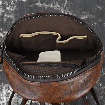 Mochila Vintage de Cuero Genuino - Estilo Retro Doble Compartimento - Image 7