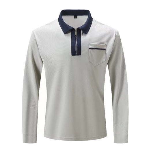 Polo Deportivo Hombre Otoño Cierre de Cremallera Cuello Solapa Algodón - Image 6