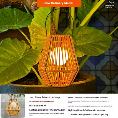 Luces Solares Decorativas Tejidas en Bambú - Image 11