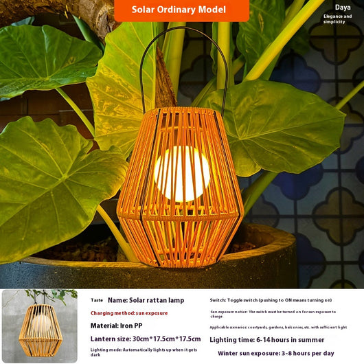 Luces Solares Decorativas Tejidas en Bambú - Image 11