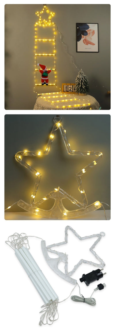 Decoración Navideña Papá Noel en Escaleras con Luces LED Multicolor Resistente al Agua - Image 7