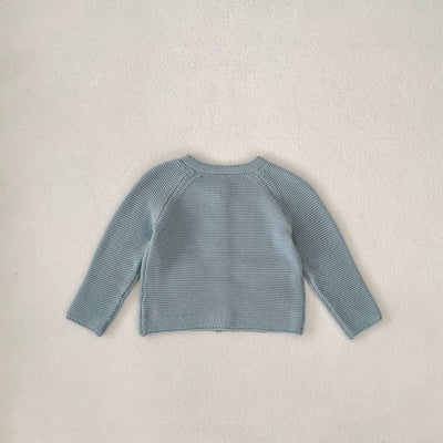 Cardigan Tejido a Mano para Niños con Cuello Redondo y Bolsillos Calados - Image 26