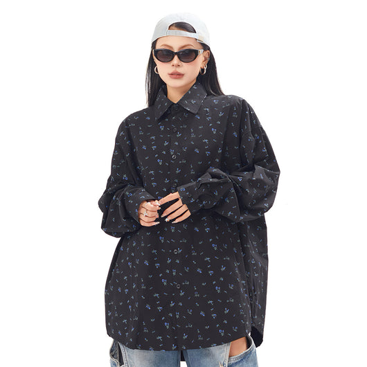 Camisa Floral Suelta Estampada Unisex - Image 9