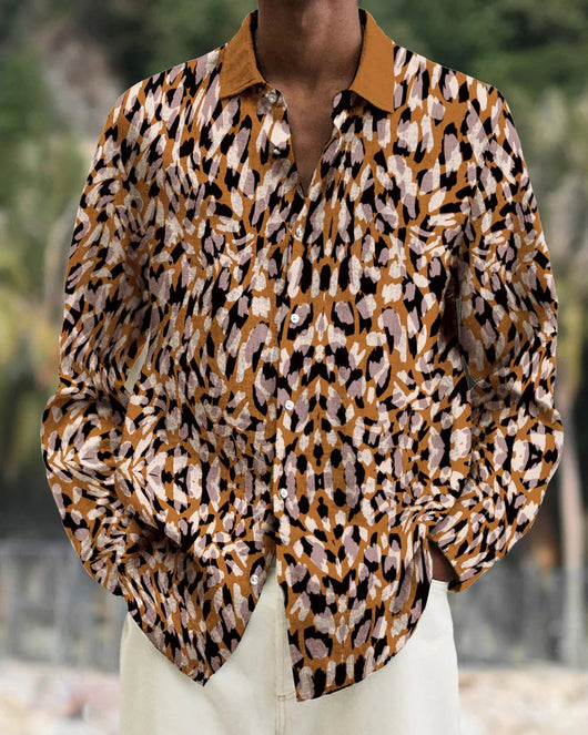 Camisa de Manga Larga con Estampado Degradado para Hombre - Image 10