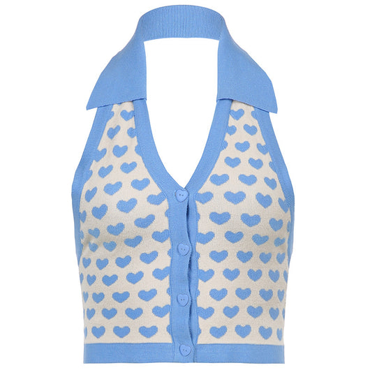 Chaleco de Punto Lana con Cuello Polo Corto para Mujer - Image 7