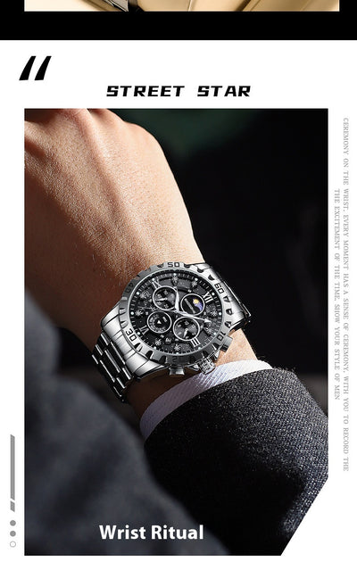 Reloj de Cuarzo Luminoso Impermeable para Hombre - Elegancia Profesional - Image 12