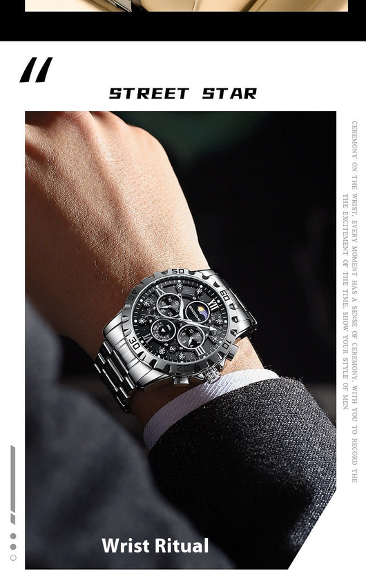Reloj de Cuarzo Luminoso Impermeable para Hombre - Elegancia Profesional - Image 12