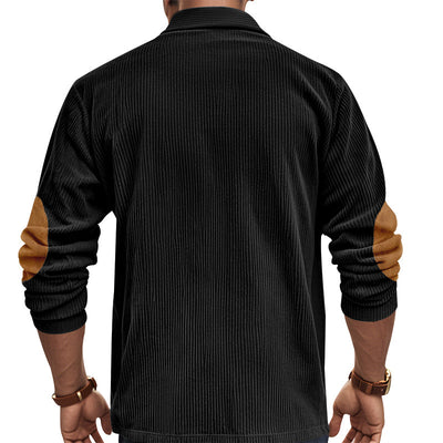 Camiseta Manga Larga de Pana para Hombre - Primavera y Otoño - Image 49