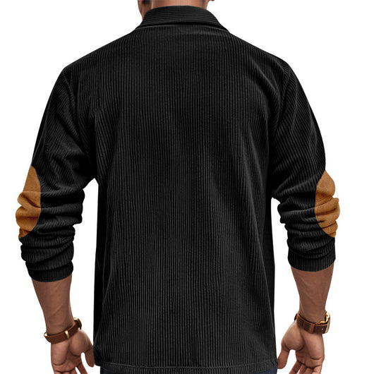 Camiseta Manga Larga de Pana para Hombre - Primavera y Otoño - Image 49