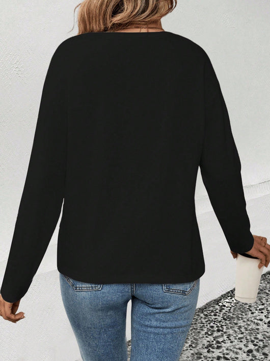Blusa Casual de Cuello V y Manga Larga para Mujer - Image 20