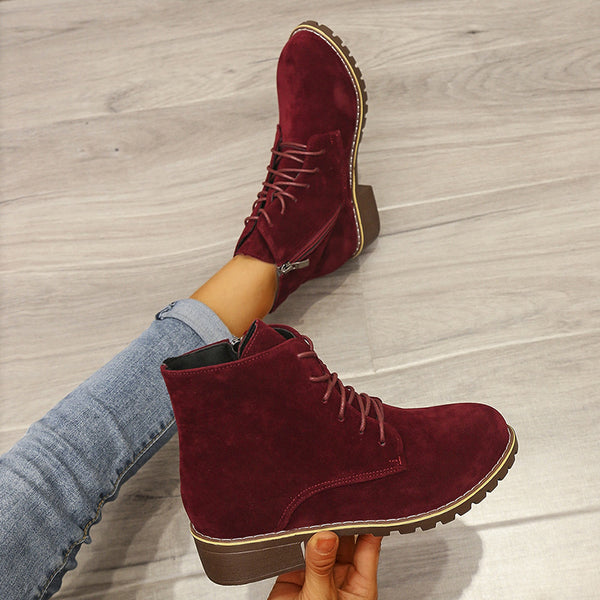 Botas Cortas para Mujer Punta Redonda Estilo Martin