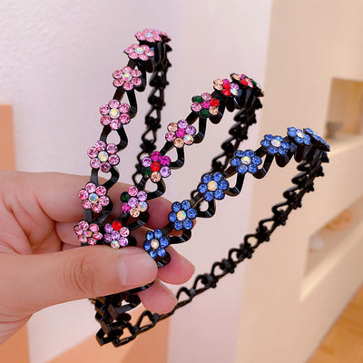 Diadema Fina con Rhinestones y Diseño Ondulado Antideslizante