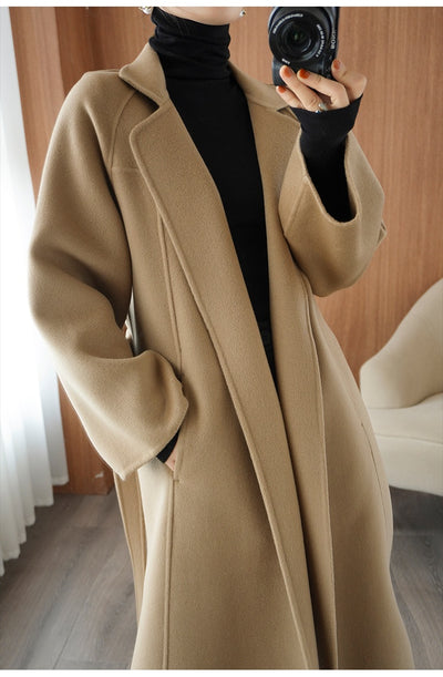 Abrigo Reversible de Cachemira para Mujer - Largo Suelto Oversize - Image 19