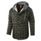 Chaqueta Acolchada Térmica a Cuadros con Capucha y Forro Polar para Hombre