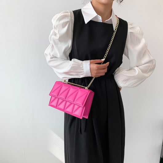 Bolso Bandolera Cuadrado con Cadena - Cartera de Moda Compacta - Image 6