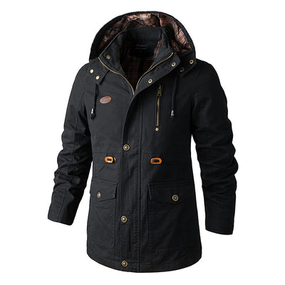 Chaqueta Cortavientos Capucha Tallas Grandes Hombre Europeo Americano - Image 11