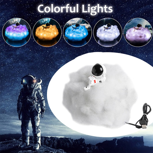 Lámpara Astronauta con Nubes LED y Efecto Arcoíris para Niños - Image 2