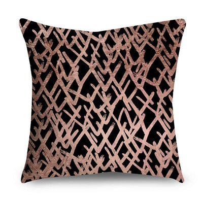 Funda de Cojín Rose Gold con Detalles en Oro Negro - Image 24