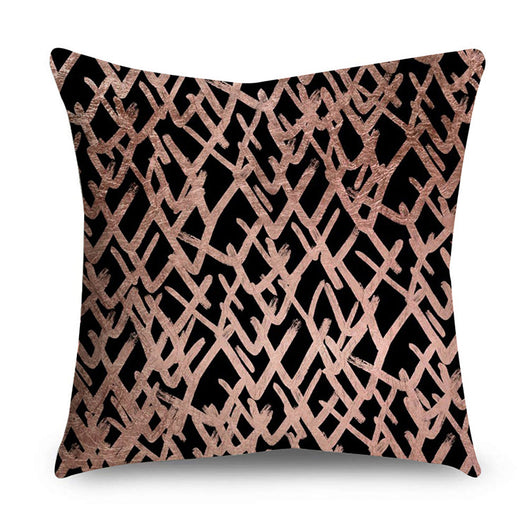 Funda de Cojín Rose Gold con Detalles en Oro Negro - Image 24