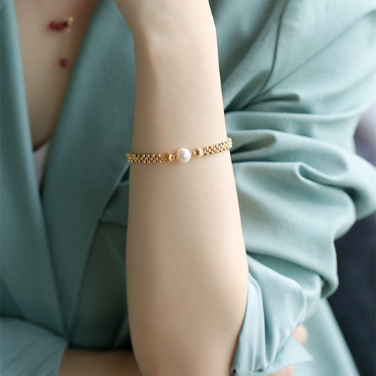 Pulsera Vintage de Perlas de Agua Dulce Tejida a Mano - Image 9
