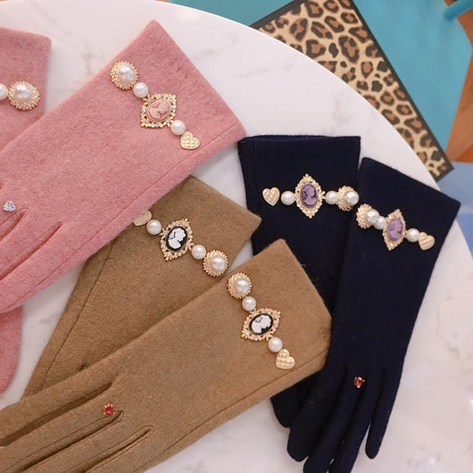 Guantes de Perla con Retrato Antiguo para Mujer - Image 20