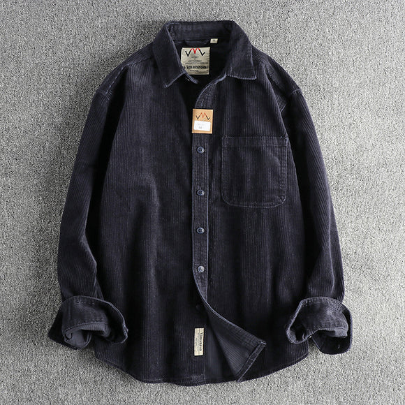 Camisa de Pana 100% Algodón Lavada Manga Larga