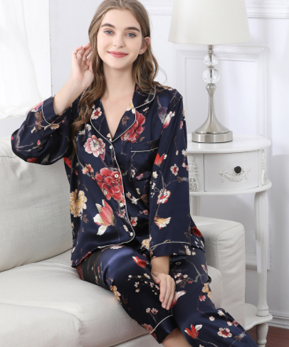 Traje de Dos Piezas Talla Grande Manga Larga en Seda para Primavera y Otoño - Image 5