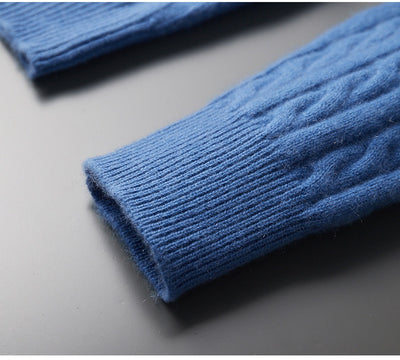 Suéter Tejido Grueso con Capucha y Mangas Largas Sueltas para Hombre - Image 18
