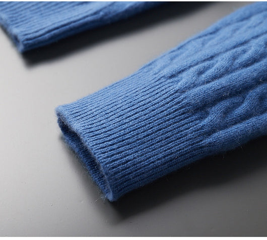 Suéter Tejido Grueso con Capucha y Mangas Largas Sueltas para Hombre - Image 18