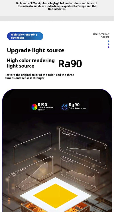Downlight LED Cuadrado Ultra Delgado Embutido para Techo - Image 19