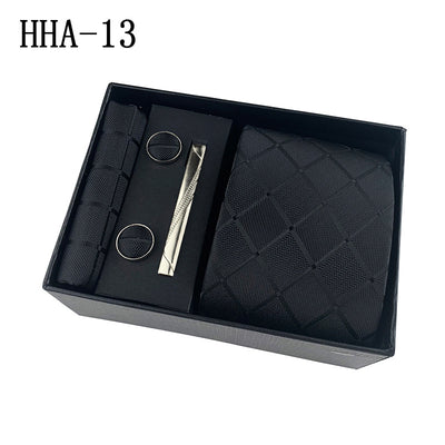 Set de Corbata Paisley con Clip y Caja de Regalo - Corbata Negra Elegante para Negocios - Image 18