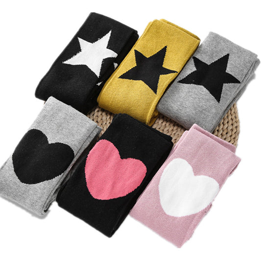Medias Infantiles de Algodón con Estrellas - Leggings Niña Colores Pastel - Image 2