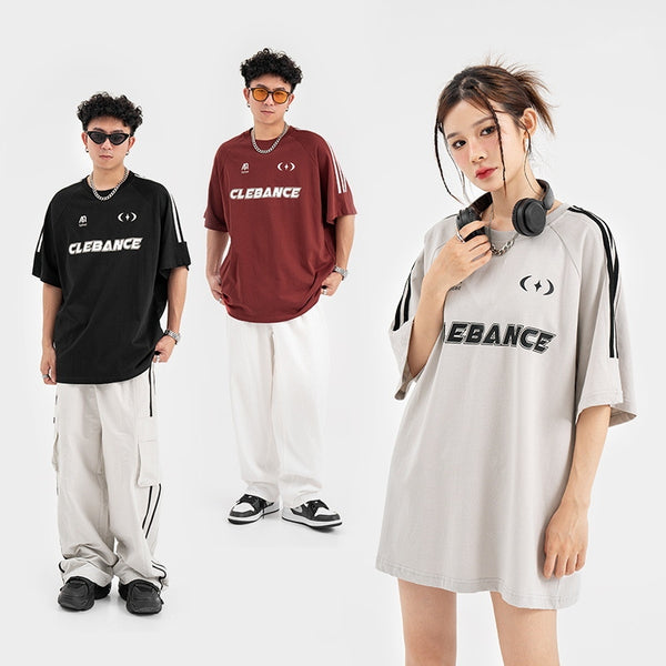 Camiseta con Estampado de Letras en Cinta