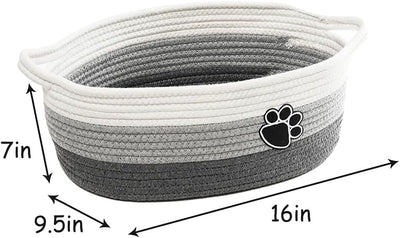 Canasta Tejida de Algodón Beige con Asa - Organizador Versátil para el Hogar - Image 5