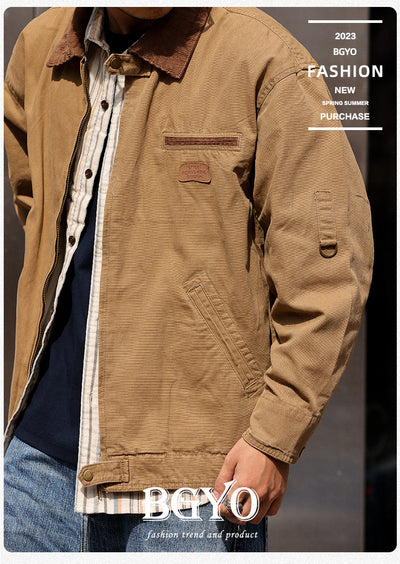 Chaqueta Retro de Lona Pesada con Solapa - Abrigo Clásico para Otoño - Image 19